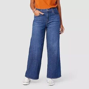 Denizen from Levi's Blue Flare Wide Leg Jeans Retro Style